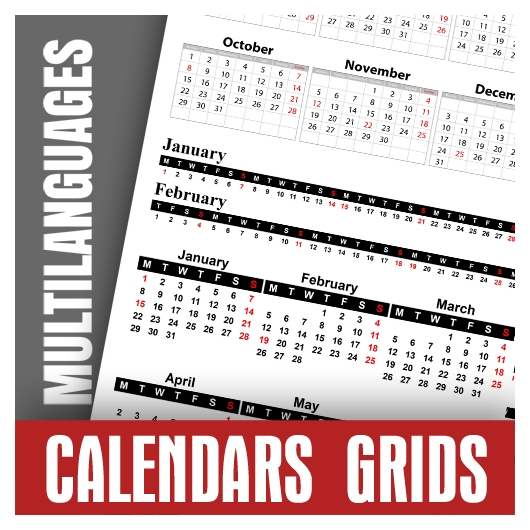 Calendar Data Grids 2022