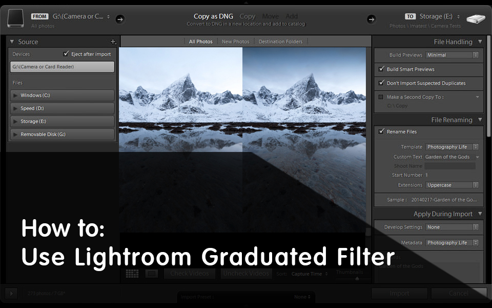 Como usar o filtro graduado do Lightroom