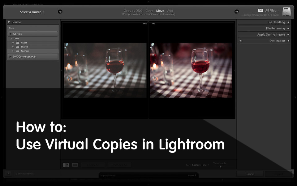 Como usar Cópias Virtuais no Lightroom