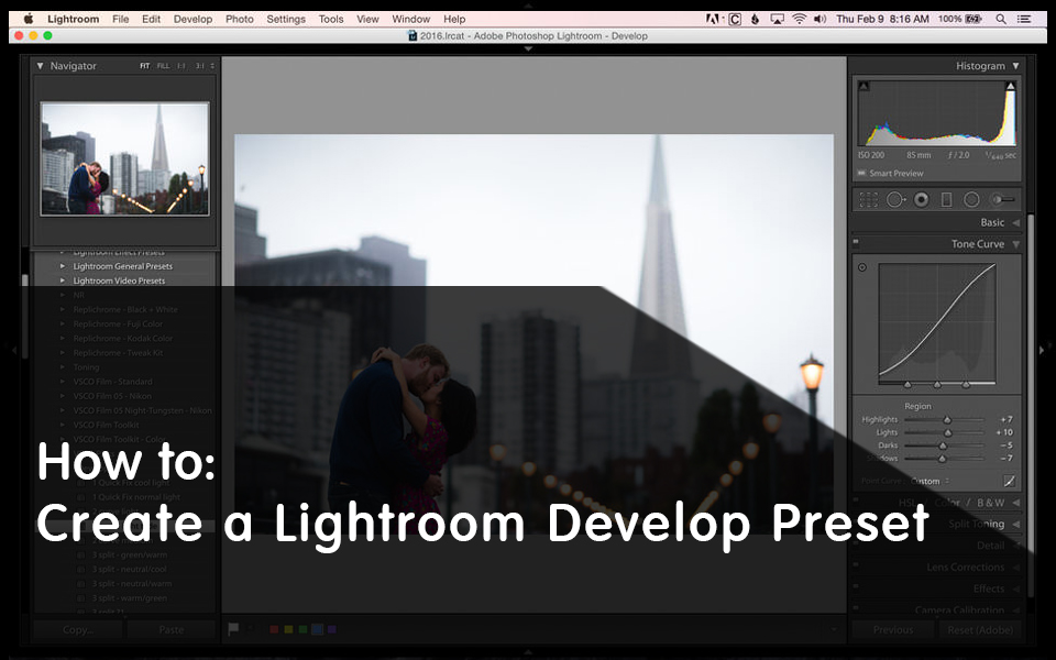 Come Creare un Preset di Sviluppo Lightroom
