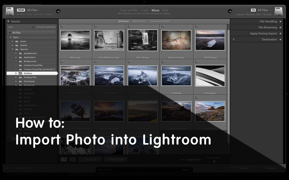 Come Importare una Foto in Lightroom