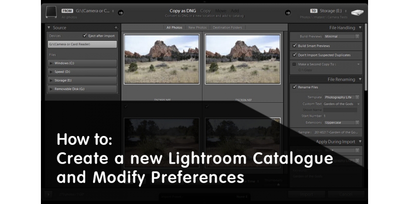 Comment Créer un nouveau Catalogue Lightroom et Modifier les Préférences