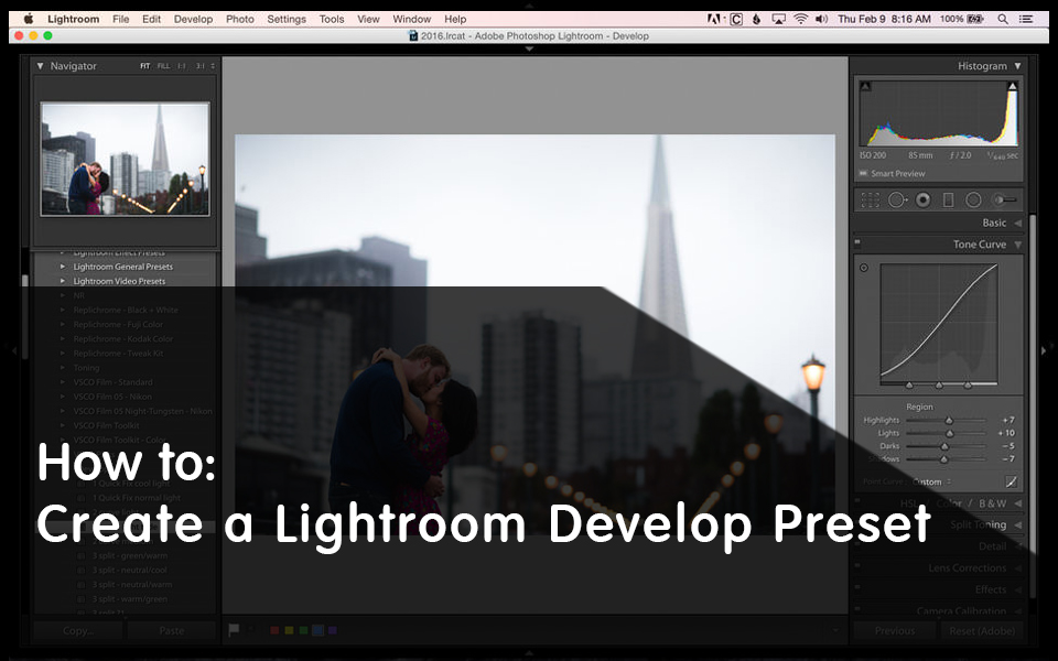 Como Criar uma Predefinição de Desenvolvimento do Lightroom